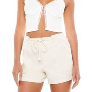 FOREVER 21 🦋 5/$21 Drawstring Mid-Rise Trouser Shorts NWT Large